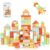 100pcs Building Blocks for Toddlers 1-3, Wooden Blocks for Kids with Storage Bucket and Shape Sorter Lid, Montessori Toys for 1 2 3 Year Old,…