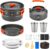 17pcs Camping Cookware Kit, 0.45Gal Pot, 7inches Pan,0.30Gal Kettle Set with 2 Set Stainless Steel Cups Plates Forks Knives Spoons for…