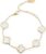 18K Gold Plated Clover Lucky Bracelet for Women White/Black/Red/Green Flower Four Leaf Link Bracelets Trendy Jewelry Gifts for Women Teen Girls