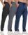 3 Pack Mens Athletic Sweatpants with Zipper Pockets,Workout Gym Joggers Pants for Men Running Jogging Pants