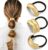 3PCS Gold Hair Ties, Metal Hair Ties for Thick Hair, Elegant Durable Geometric Design, Gold Hair Accessories Stretchy and Non-Damage Ponytail Cuff…