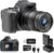 4K Digital Camera with 40X Zoom，64MP DSLR Camera for Photography Beginners，Autofocus 1080P HD Vlogging Camera with EIS，32GB SD Card，2 Batteries Black