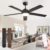 52 Inch Ceiling Fan with Light and Remote, Black Modern Ceiling Fans, Farmhouse Industrial LED Ceiling Fan Lighting Fixture for Bedroom, Kitchen,…