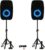 Acoustic Audio by Goldwood AA15LBS 15 Inch 1000W Bluetooth LED Speaker System (2 Pack) with RCA25 Pro Audio 25 Foot Stereo Cables, Red & White