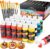 Acrylic Paint Set with 12 Brushes, 24 Colors (59ml, 2oz) Art Craft Paints for Artists Kids Students Beginners & Painters, Canvas Halloween Pumpkin…