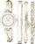 Anne Klein Women’s Bangle Watch and Premium Crystal Accented Bracelet Set