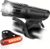 Ascher Ultra Bright USB Rechargeable Bike Light Set, Powerful Bicycle Front Headlight and Back Taillight, 4 Light Modes, Easy to Install for Men…