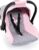 Bayer Design 67933AA Toy, Car Seat Easy Go for Neo Vario Pram with Cover, Doll Accessories, Pink, Grey with Butterfly,Grey/pink, for dolls up to 18″