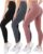 Blisset 3 Pack High Waisted Leggings for Women-Soft Athletic Tummy Control Pants for Running Yoga Workout Reg & Plus Size