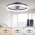 Ceiling Fans with Lights and Remote, 20″ Fandelier Ceiling Fan Flush Mount, 3000K-6500K Smart Bladeless LED Fan Light, Modern Low Profile Ceiling…