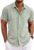 COOFANDY Men’s Linen Shirts Short Sleeve Casual Shirts Button Down Shirt for Men Beach Summer Wedding Shirt