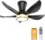 DAMINY 30 Inch Black and Gold 5 Blade Ceiling Fan with Light, Modern Ceiling Fan with Remote,Large Airflow,Flush…