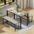 Dining Table Set for 4, Kitchen Room Table Set with 2 Benches, 3-Piece Dining Chairs Set for Breakfast Nook, Grey