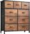 DWVO Dresser with 9 Drawers – Fabric Storage Tower, Organizer Unit for Living Room, Hallway – Sturdy Steel Frame, Wooden Top & Easy Pull Fabric Bins