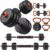 FEIERDUN Adjustable Dumbbells, 20/30/40/45/70/90lbs Free Weight Set with Connector, 4 in1 Dumbbells Set Used as Barbell, Kettlebells, Push up…