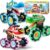 JOYIN 3 Pack Monster Truck Toy – Motion Activated Light-Up Cars for Toddlers – Monster Treads Lightning Wheels – Baby Toy Present – Press & Go Cars…