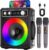 Karaoke Machine, Portable Bluetooth Karaoke Speaker with 2 Wireless Microphones, PA System for Adults Kids with LED Lights, Supports…