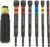 Klein Tools 32950 Ratcheting Impact Rated Hollow Power Nut Driver Set with Handle, Magnetic, Color Coded, 6 SAE Hex Sizes