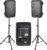 Knox Gear Dual Speaker and Mixer Set–Portable 8” 300 Watt DJ PA System with Wired Microphone & Tripod Stands, Amplifier, Bluetooth, USB, SD, 1/4”…
