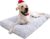 KSIIA Washable Dog Bed Deluxe Plush Dog Crate Beds Comfy Kennel Pad Anti-Slip Pet Sleeping Mat for Large, Jumbo, Medium, Small Dogs Breeds, 35″ x…