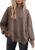 LILLUSORY Women’s Oversized Batwing Sweaters 2024 Fall Outfits Crewneck Ribbed Knit Side Slit Trendy Pullover Tops