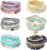 LOYALLOOK 6 Sets Bohemian Stackable Bead Bracelets for Women Stretch Bohemian Style Stretch Multilayered Boho Bracelet Set