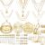 NEWITIN 69 Pieces Gold Jewelry Set for Women Fashion Costume Jewelry Gold Plated Necklace Bracelet Gold Earrings Set for Women