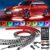 Nilight 4Pcs Car Underglow Neon Accent Strip Lights 252 LEDs RGB 8 Color Sound Active Function Music Mode with Wireless Remote Control Underbody…