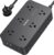 Power Strip Surge Protector with 12 Outlets 4 USB Ports(2 USB C), Black Flat Extension Cord 6 Feet, 1800J, Wall Mount, Desk Charging Station for…