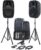 Professional PA System with 8-Channel Mixer – Gemini Sound Portable Dual 10″ Speakers, 600W Amp, Bluetooth, USB/SD, Includes 2 Speaker Stands, Mic,…