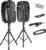 Pyle Wireless Portable PA System Kit – 1800W Peak, Bluetooth Compatible, Active + Passive Pair For Indoor / Outdoor Sound, Multiple Inputs-USB SD…