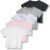 Real Essentials 5 Pack: Women’s Dry Fit Crop Top – Short Sleeve Crew Neck Stretch Athletic Tee (Available in Plus Size)