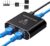 RJ45 Ethernet Splitter, 1000Mbps Ethernet Splitter 1 to 2，Network Splitter with USB Power Cable,[2 Devices Simultaneous Networking, Gigabit…