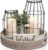 Rustic Farmhouse Lantern Decor Set of 2 – Stylish Decorative Lanterns for Your Living Room, Fireplace Mantle or Kitchen Dining Table – Modern…