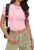 SAMPEEL Crop Tops for Women Summer Trendy Tight Tshirts 2024 Slim Fit
