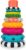 Sassy Stacks of Circles Stacking Ring STEM Learning Toy, Age 6+ Months, Multi, 9 Piece Set