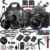 Sony ZV-E10 Mirrorless Camera with 16-50mm Lens, 128GB Extreem Speed Memory,.43 Wide Angle & 2X Lenses, Case. Tripod, Filters, Hood, Grip,Spare…