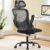 Sweetcrispy Office Computer Desk Chair, Ergonomic High-Back Mesh Rolling Work Chairs with Wheels and Adjustable Headrests, Comfortable Lumbar…