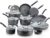 T-fal Ultimate Hard Anodized Nonstick Cookware Set 17 Piece, Oven Broiler Safe 400F, Lid Safe 350F, Kitchen Cooking Set w/ Fry Pans, Saucepans,…