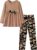 Yekaty Girls Clothing Set 2 Pcs Floral Soft Crewneck Long Sleeve Top+Leggings Loose Outfits With Bowknot